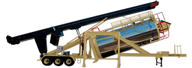Tambor secador de 110-160 Tmph, en posición de transporte